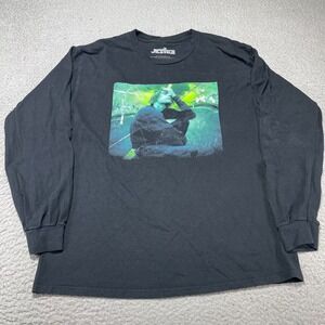 Justin Bieber Justice Shirt Mens Large Black Long Sleeve Graphic World Tour 2022